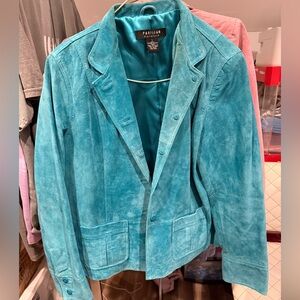 Signature Teal Leather Jacket
